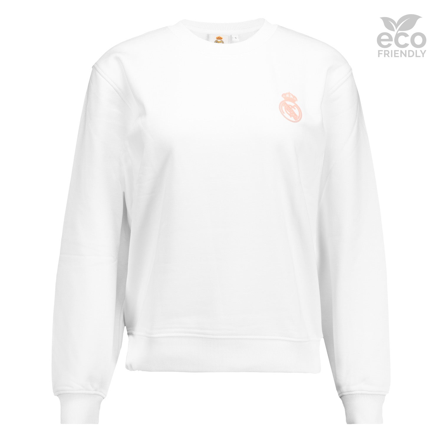 Womens ECO Essentials Real Madrid White Crew Cropped Sweatshirt