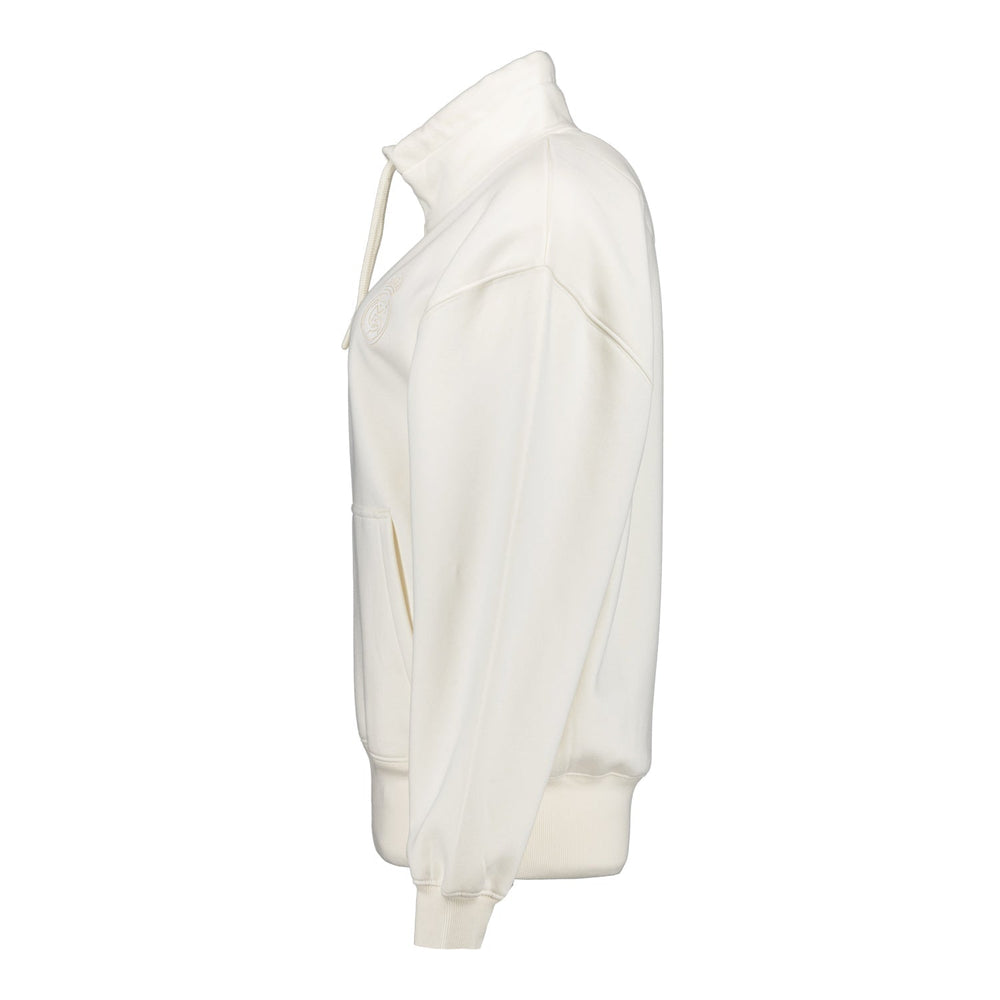 Womens Real Madrid Ladies Vintage Bone Zip Collar Sweatshirt