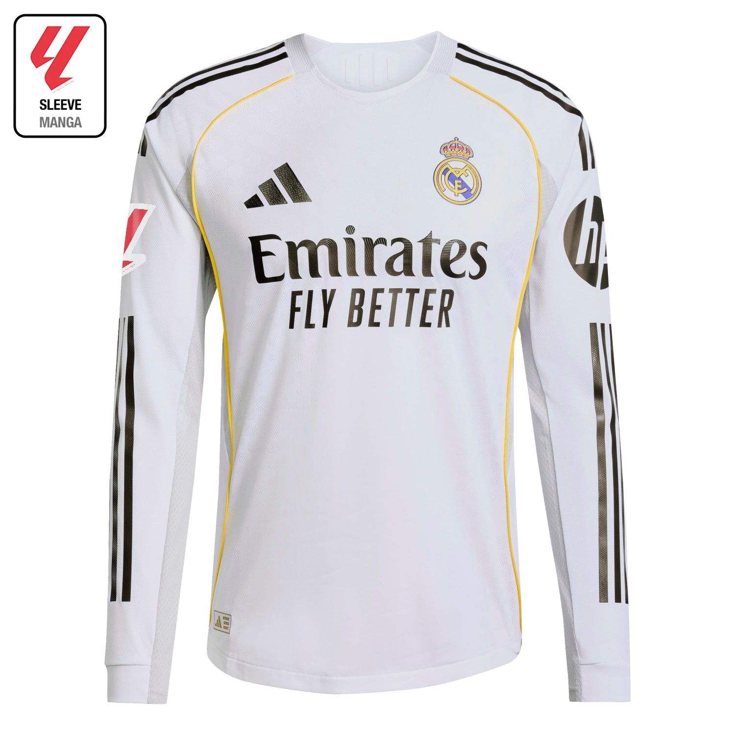 Camiseta Authentic Hombre Manga Larga Primera Equipación Blanca 25/26